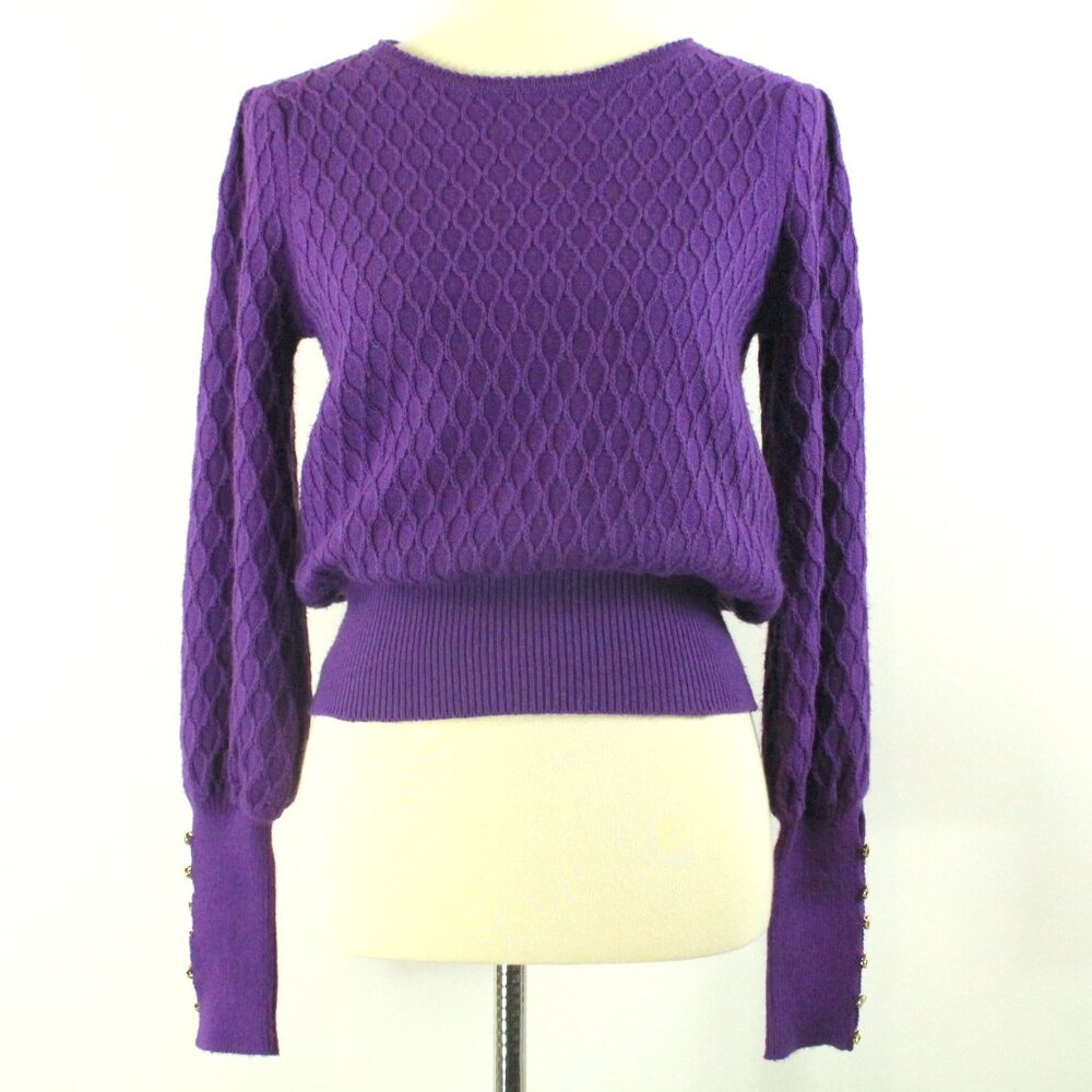 Lilly Pulitzer Jacquetta Textured Cable Knit Majestic Purple Sweater S